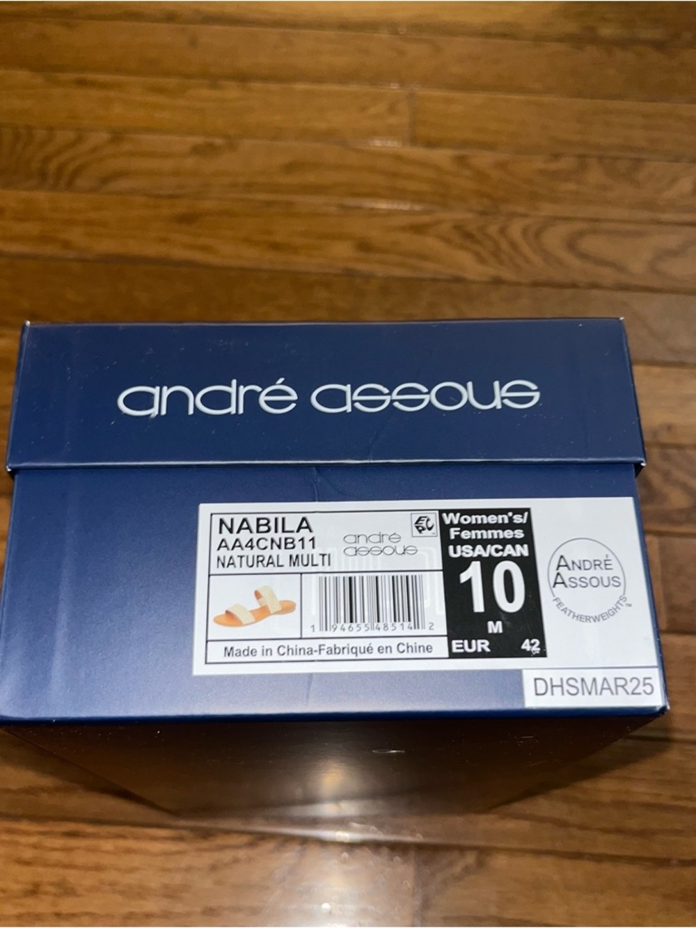 Andre Assous Nabila Flat Two‑Strap Slide Sandals Tan & Natural Women’s Size 10 - Picture 11 of 13